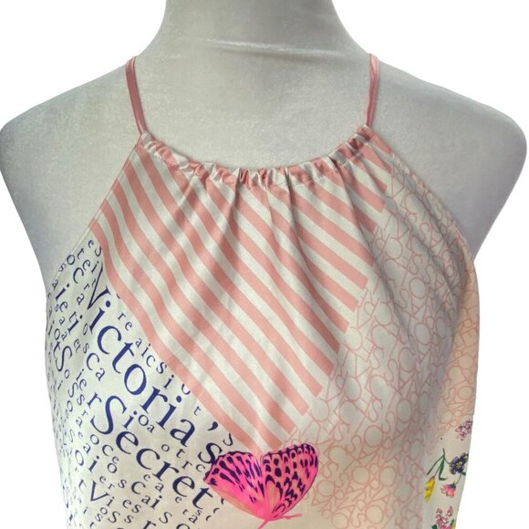 VICTORIA'S SECRET Women Hankerchief Chemise Size L Patchwork Butterfly 35-6 - Picture 6 of 12